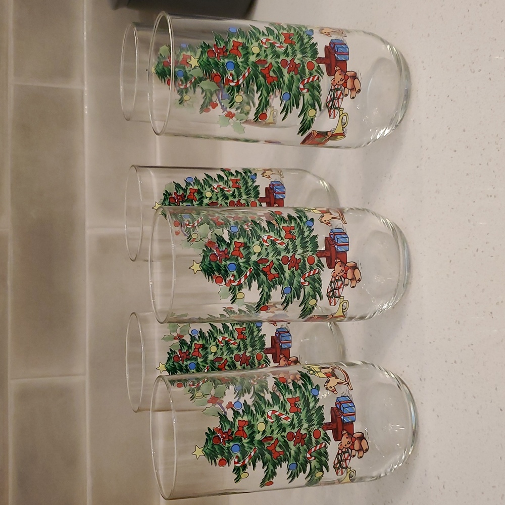 Luminarc Durand Vintage NOEL Christmas Tree Glasses Set of 6